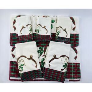Lenox Christmas Holiday Nouveau Collection Set Bath Towel Hand Towels Face Cloth